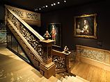 Staircase from Cassiobury Park, Hertfordshire, Attributed to Edward Pearce (ca. 1630–1695), Risers, treads: oak; balustrade friezes, finials: elm; newel posts, stringers, skirting, baluster bases, balusters, handrails: pine, British
